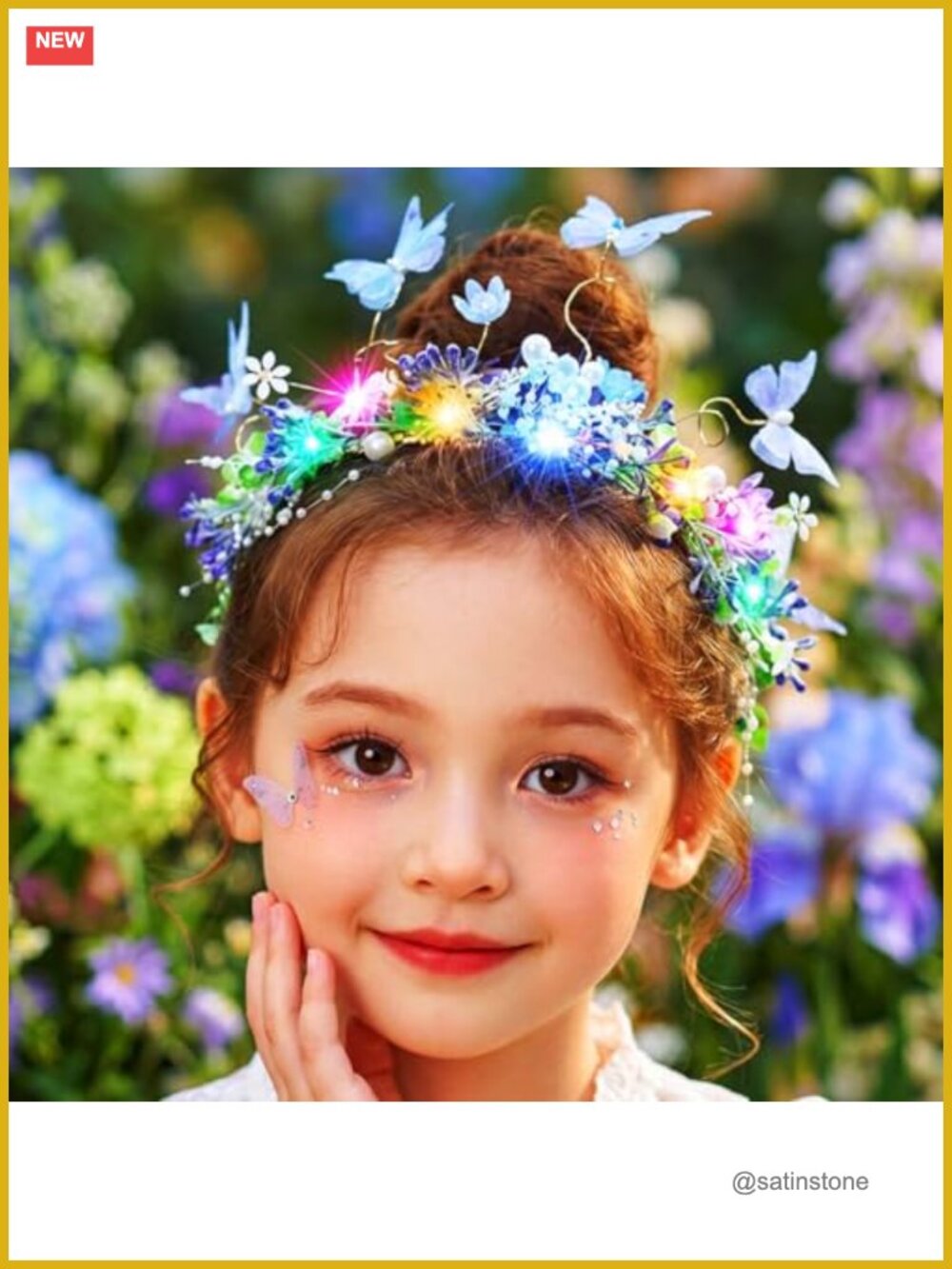 Light Up Butterfly Headband Fairy Garland Hair Accessory for Girls & Women